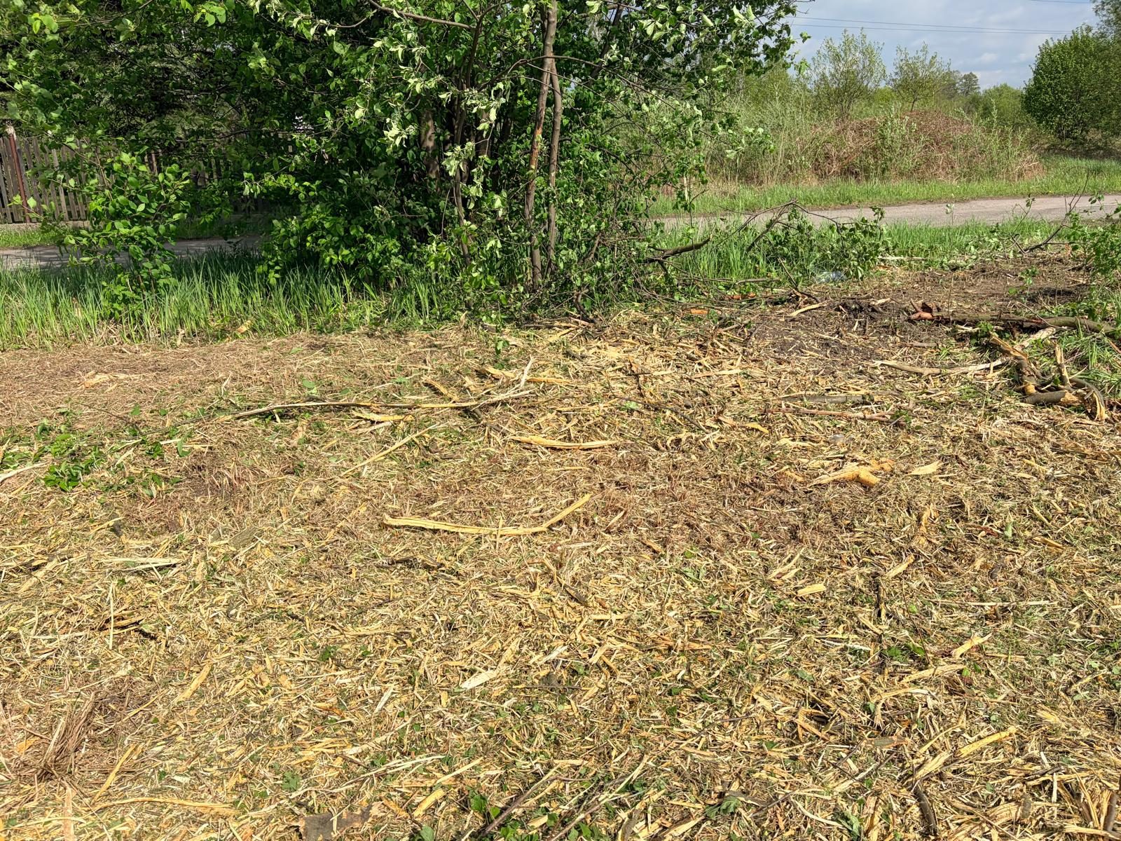 Efekt po mulczowaniu — rozdrobniony materiał